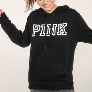 NWT VS PINK Black Everyday Lounge Campus Pullover Size XS